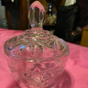 Anchor Hocking Star of David sugar bowl with lid
